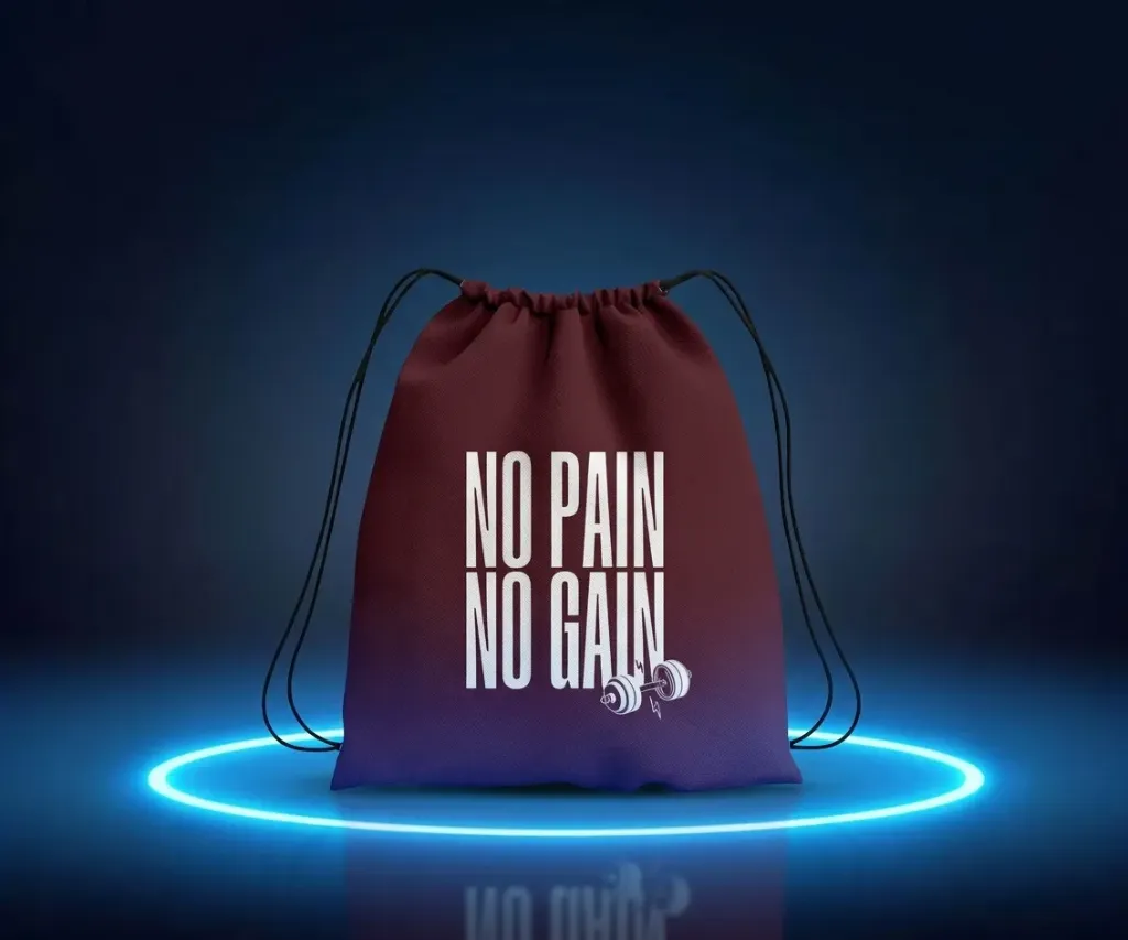 No Pain No Gain Drawstring Bag