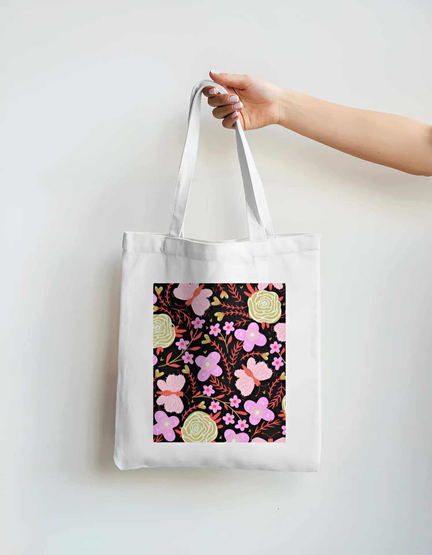 Floral Pattern Tote Bag Non Zipper
